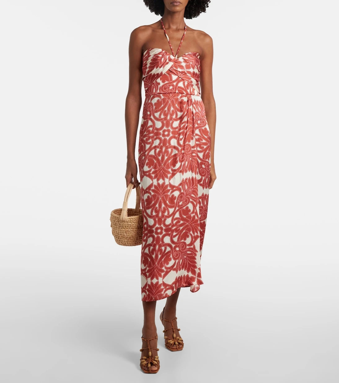 Poupette St Barth - Collina printed satin midi dress