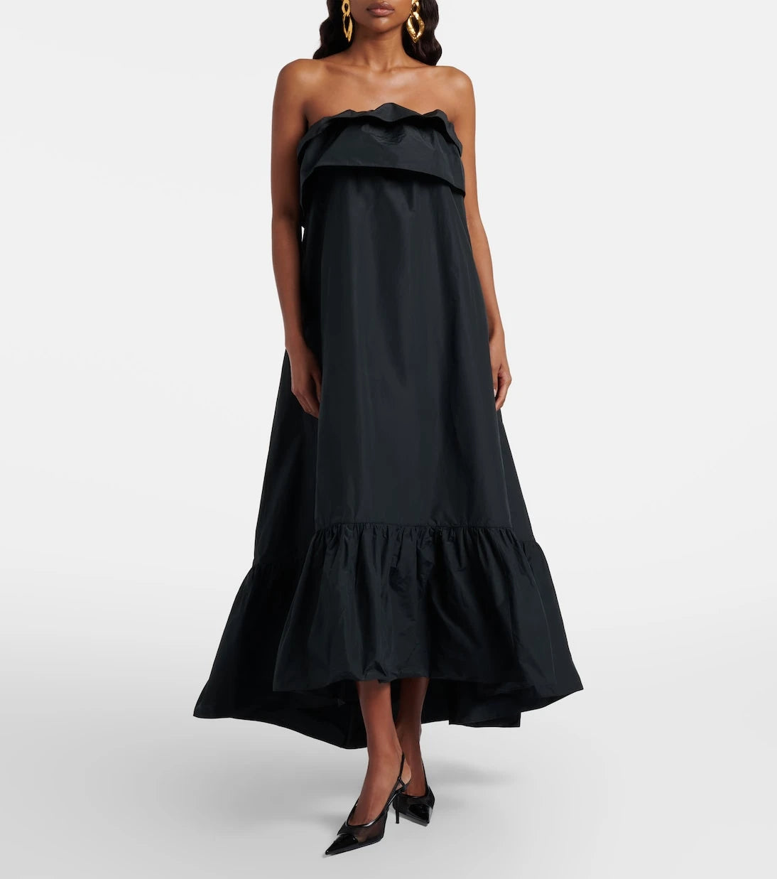 Saint Laurent - Tiered canvas cocktail dress