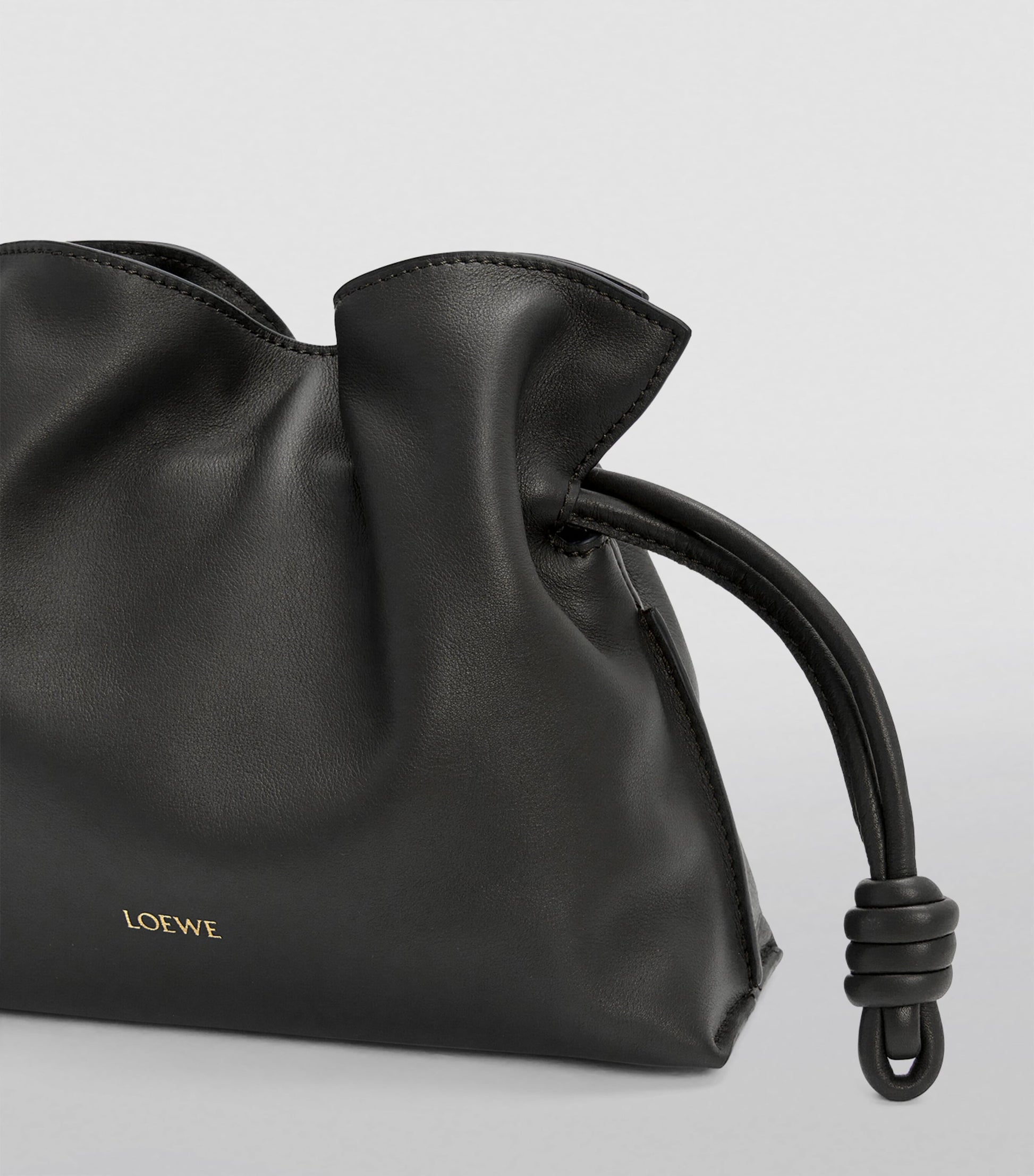 LOEWE Black Mini Leather Flamenco Purse