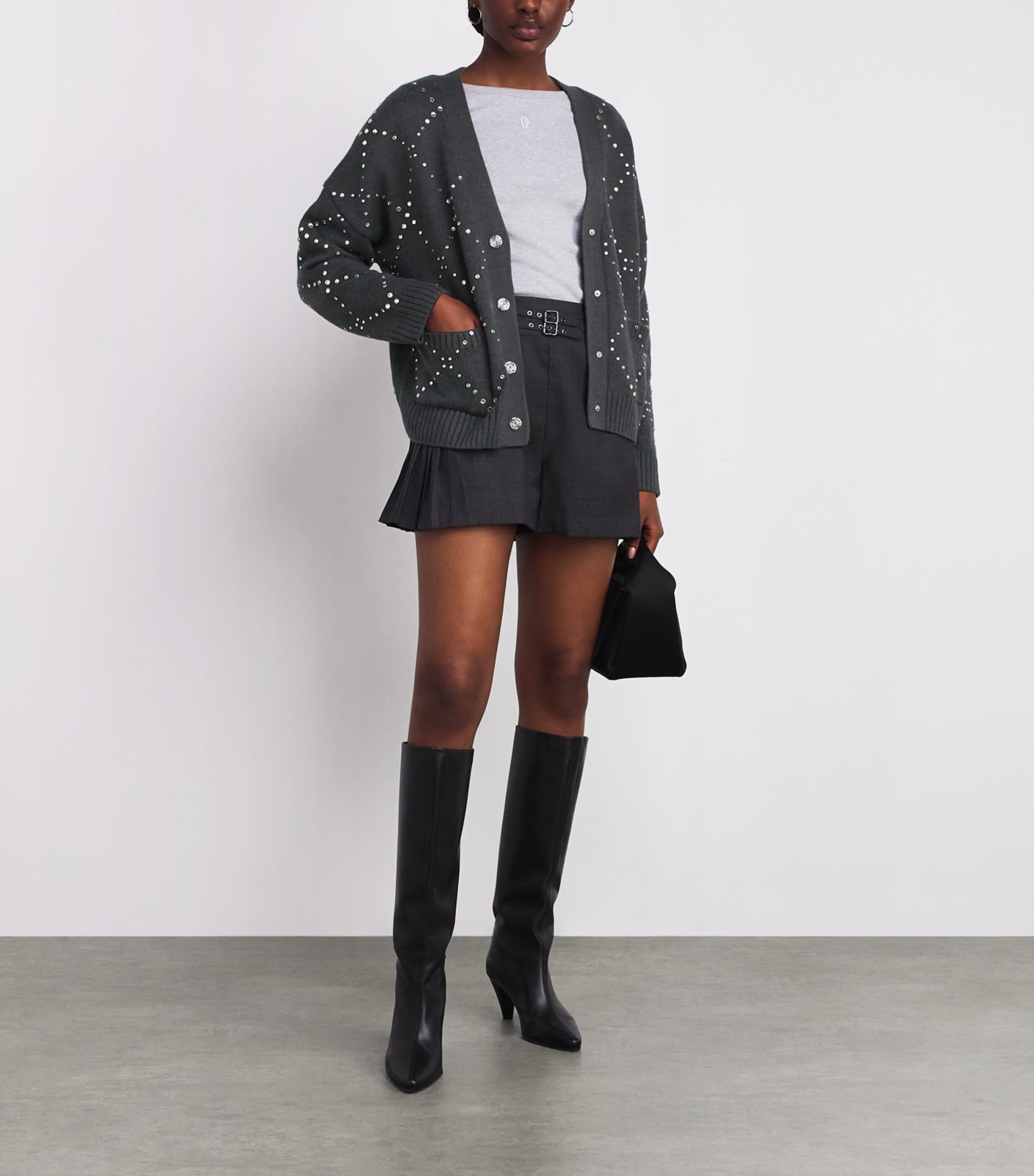 Maje Black Studded Cardigan