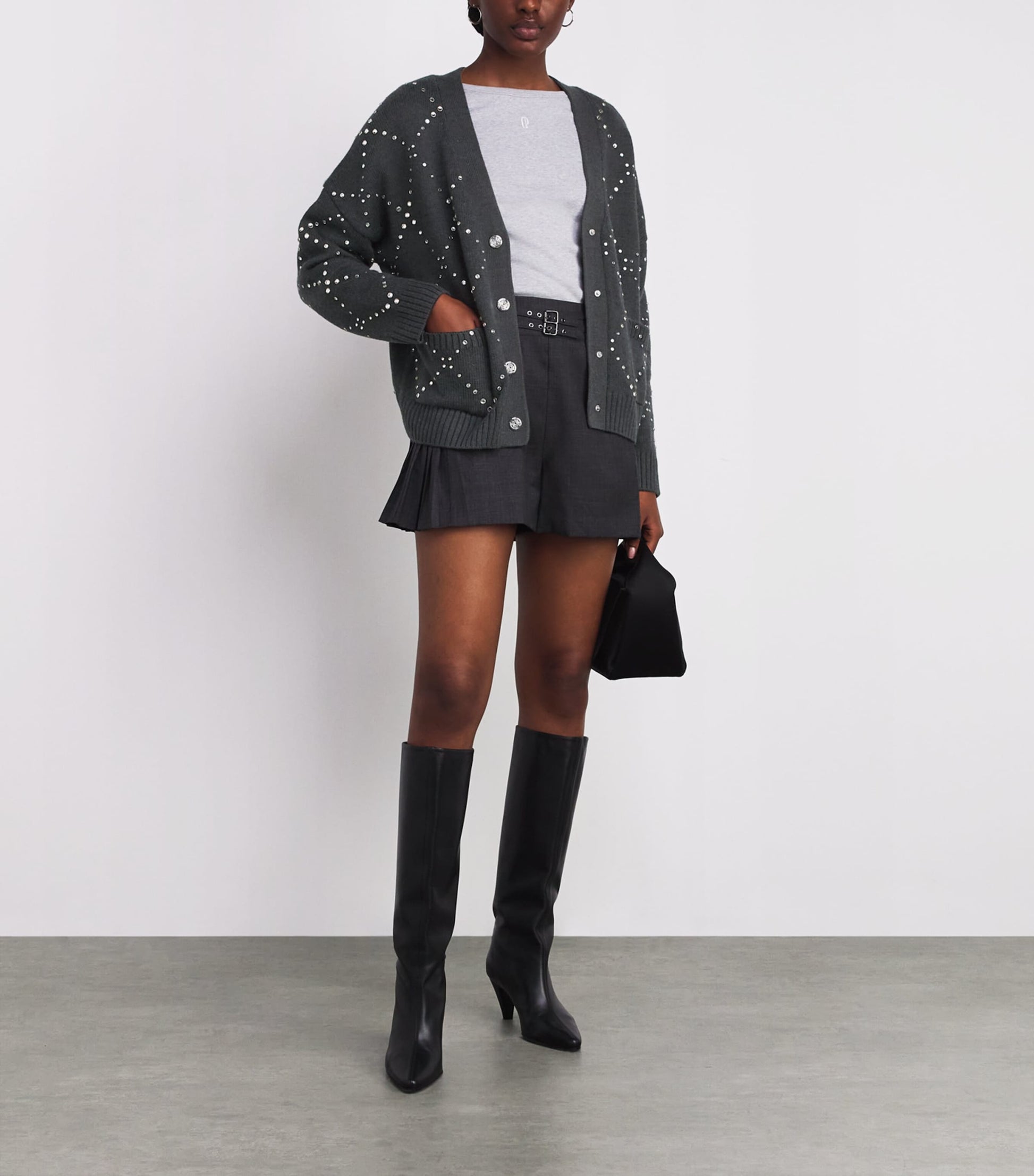 Maje Black Studded Cardigan
