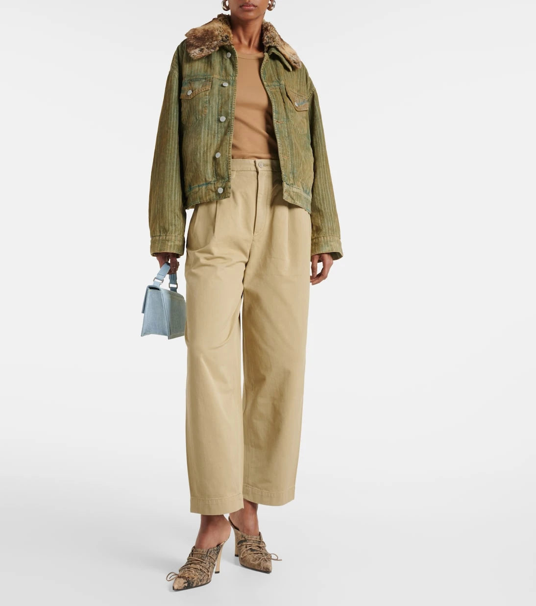 Agolde - Becker wide-leg cotton twill chinos