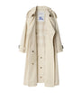 Burberry White Gabardine Fitzrovia Long Trench Coat