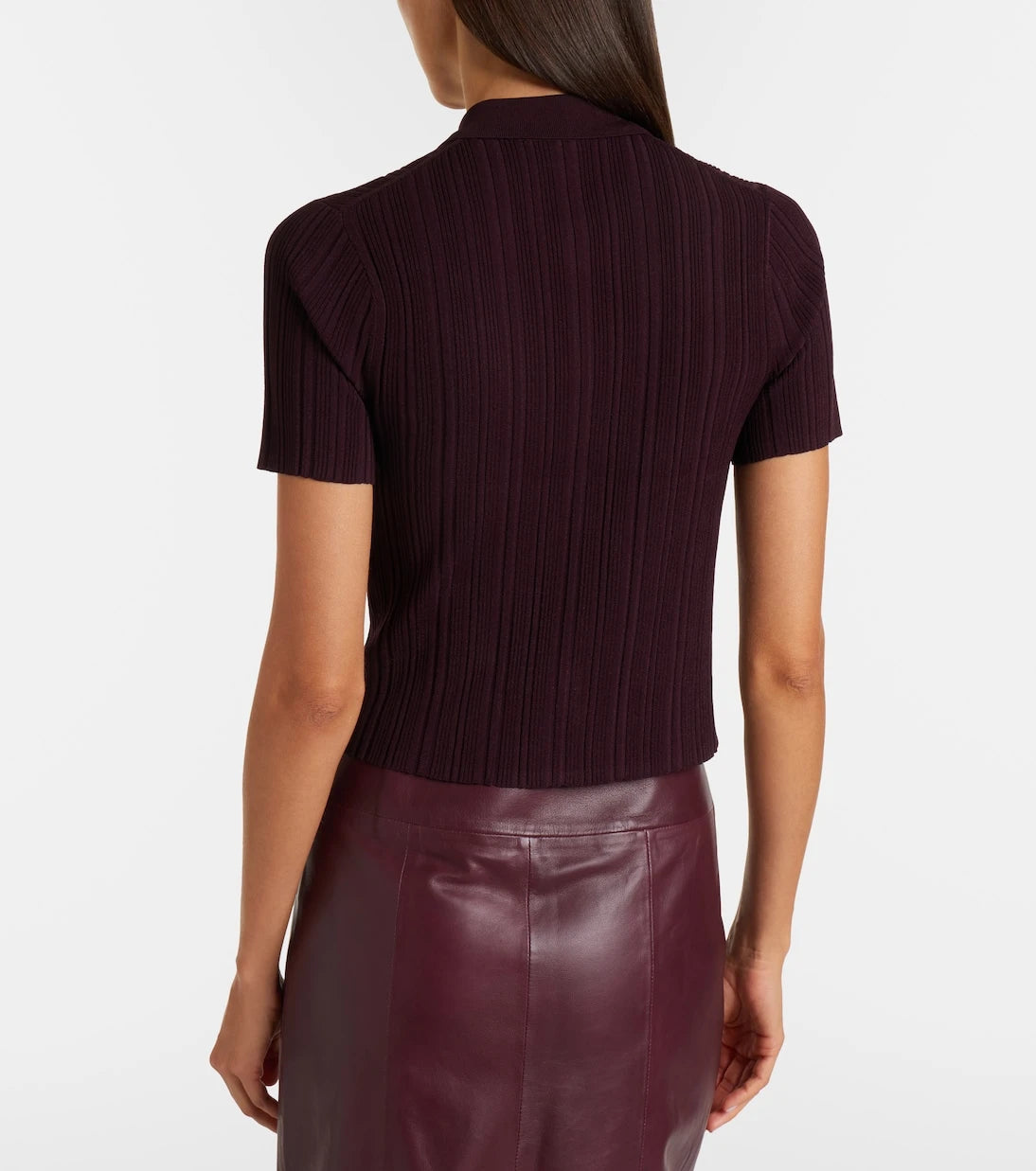 Victoria Beckham - Ribbed-knit zip-up top
