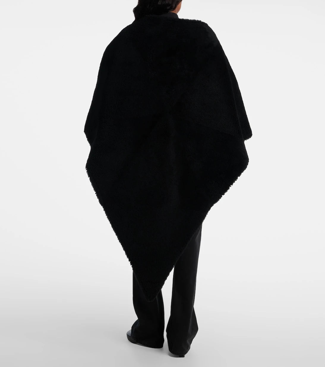 Balenciaga - Shearling-trimmed leather scarf