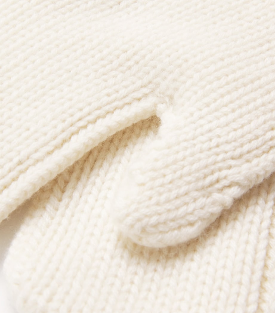 White Kid Cashmere Mittens