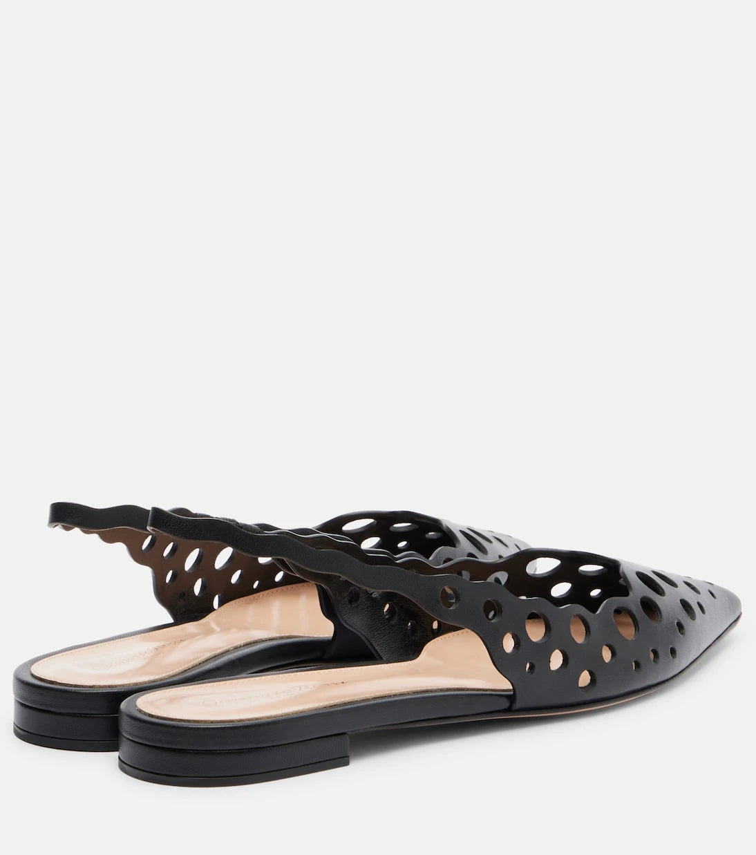 Gianvito Rossi - Cutout leather slingback flats