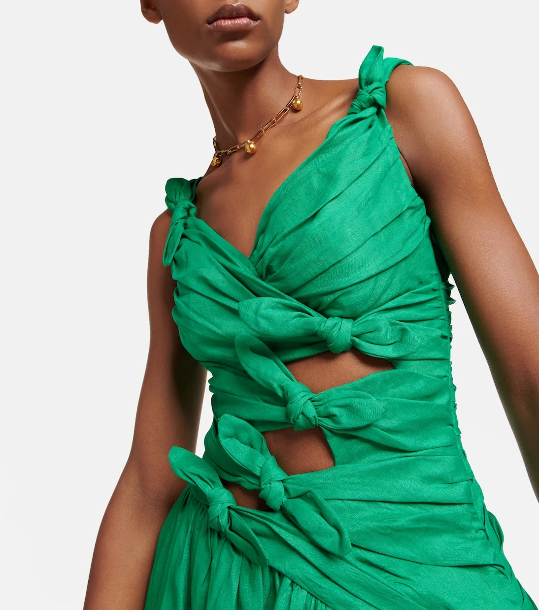 Zimmermann - Tiggy ruched linen midi dress