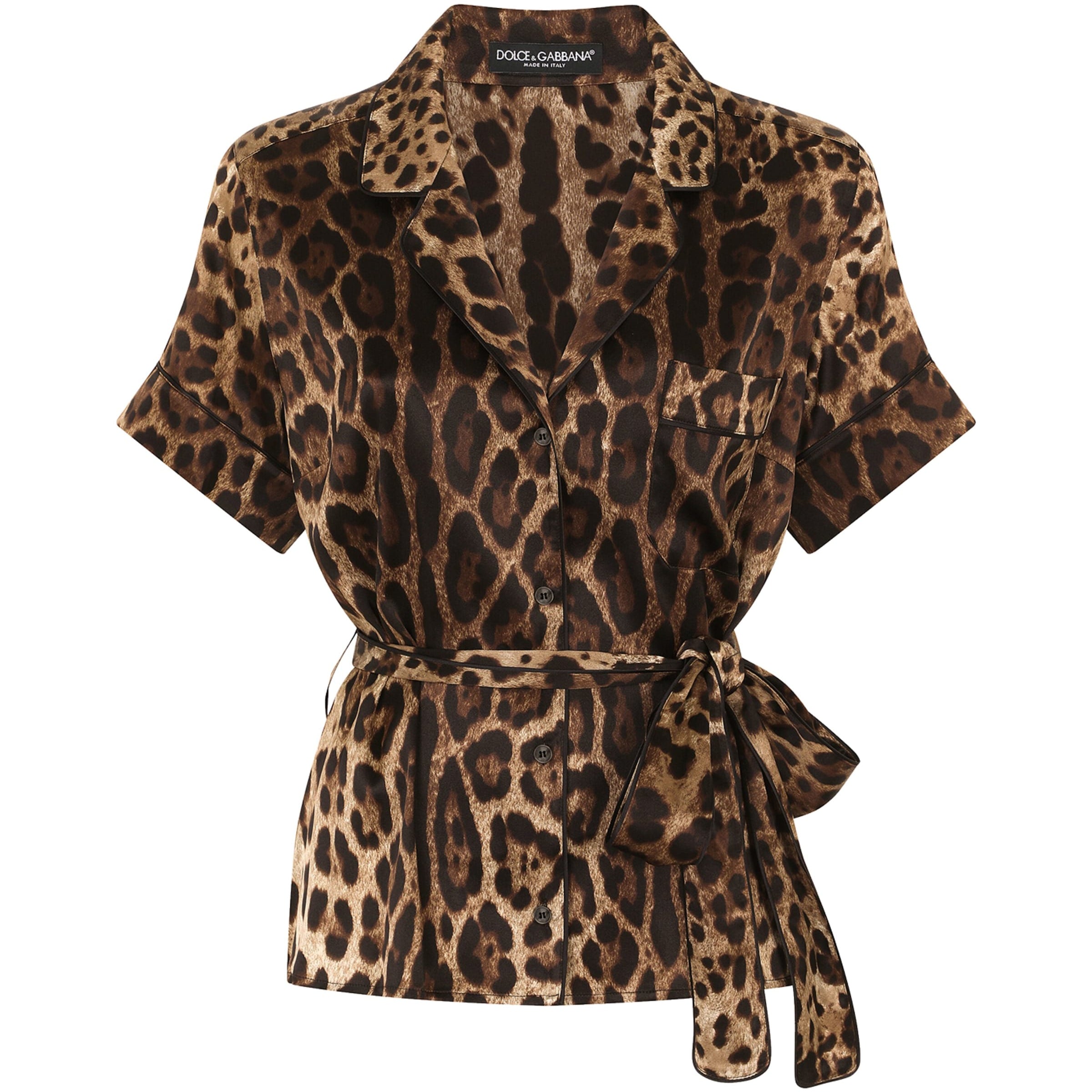 Stretch-Silk Belted Shirt