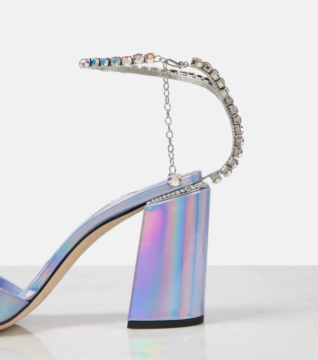 Jimmy Choo - Saeda 85 embellished metallic leather sandals