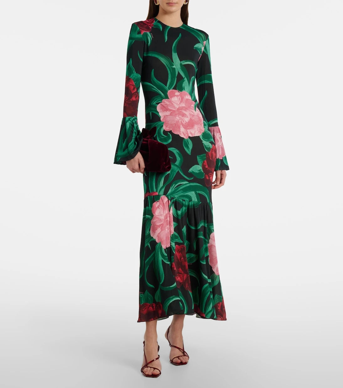 La DoubleJ - Alba floral jersey midi dress