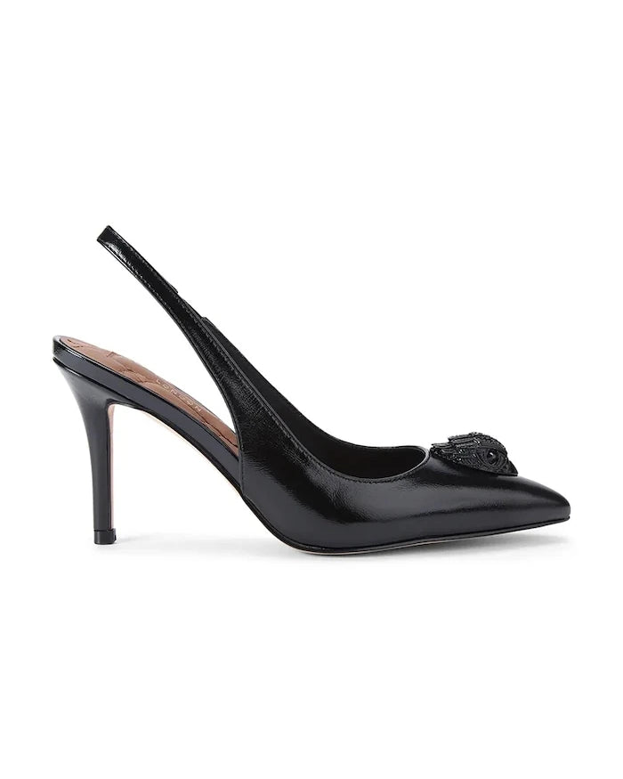 Kurt Geiger London Belgravia High Sling Dr Siyah Rugan Topuklu Ayakkabı