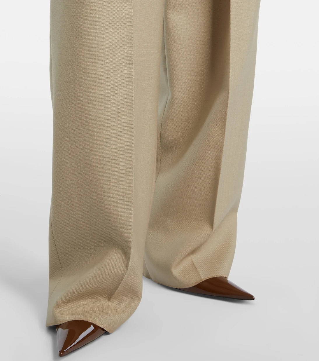 Saint Laurent - Wool and silk wide-leg pants