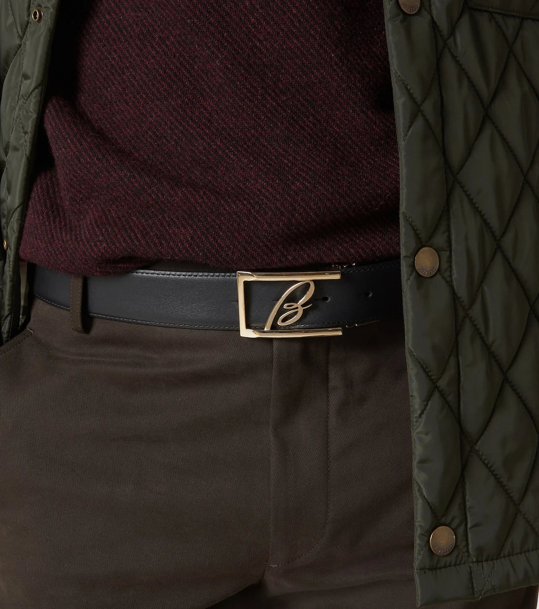 Brioni - Logo leather belt
