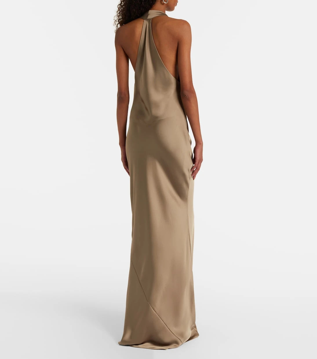 Norma Kamali - Bias draped halterneck satin gown