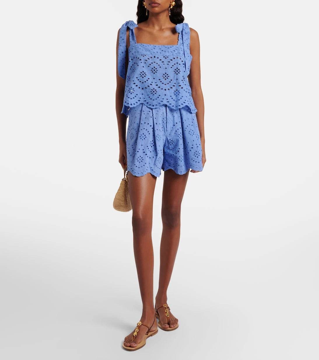 Poupette St Barth - Broderie anglaise cotton shorts