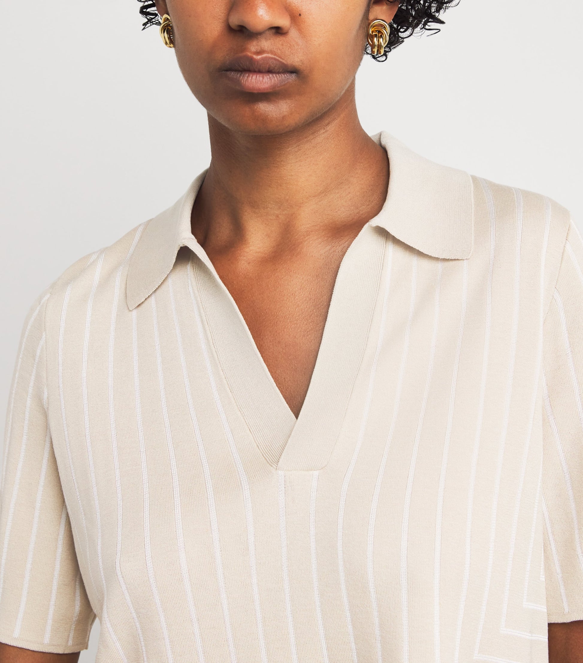 Multi Silk-Cotton-Blend Geometric Jacquard Polo Shirt