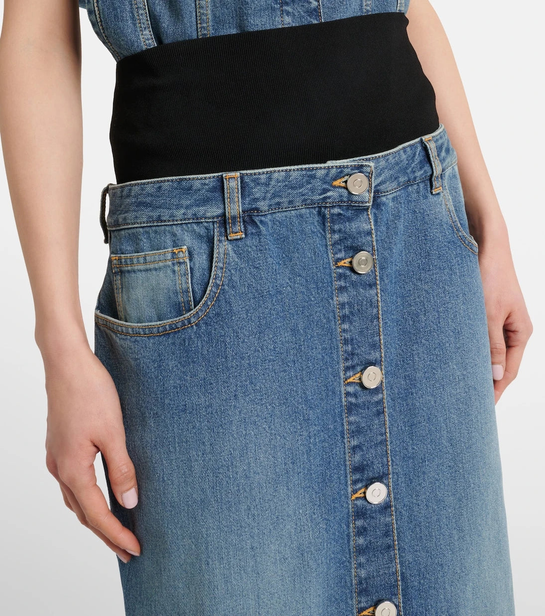 Alaïa - Denim maxi skirt