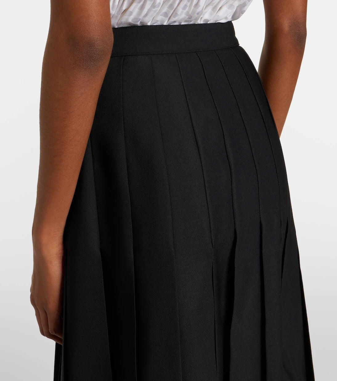 Chloé - Pleated virgin wool midi skirt