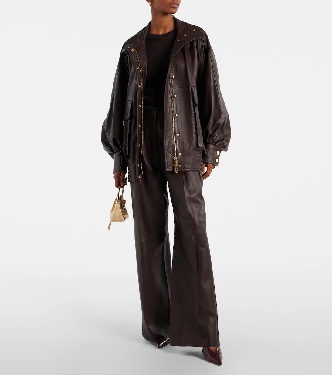 Zimmermann - Illustration leather wide-leg pants