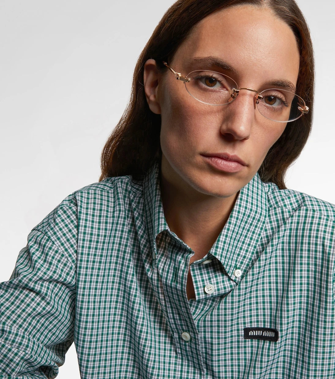 Miu Miu - Oval logo glasses