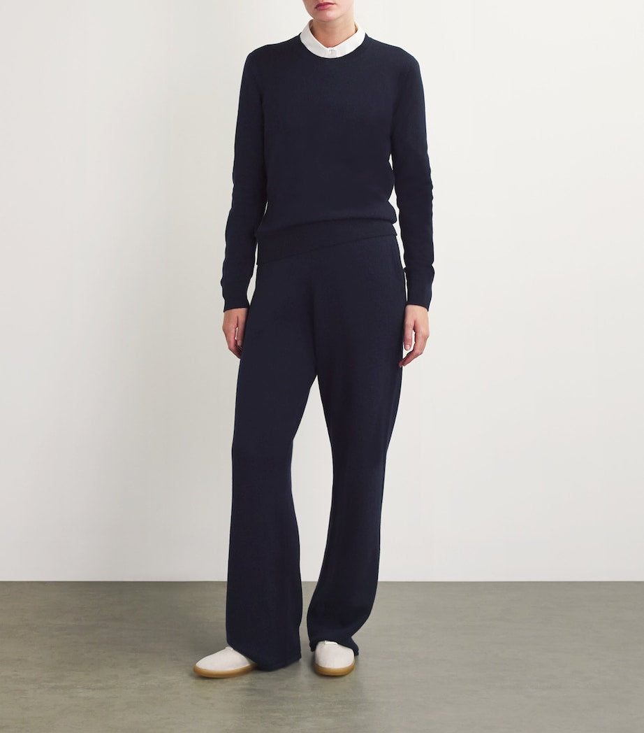 Harrods Cashmere Wide-Leg Sweatpants T&D NAVY