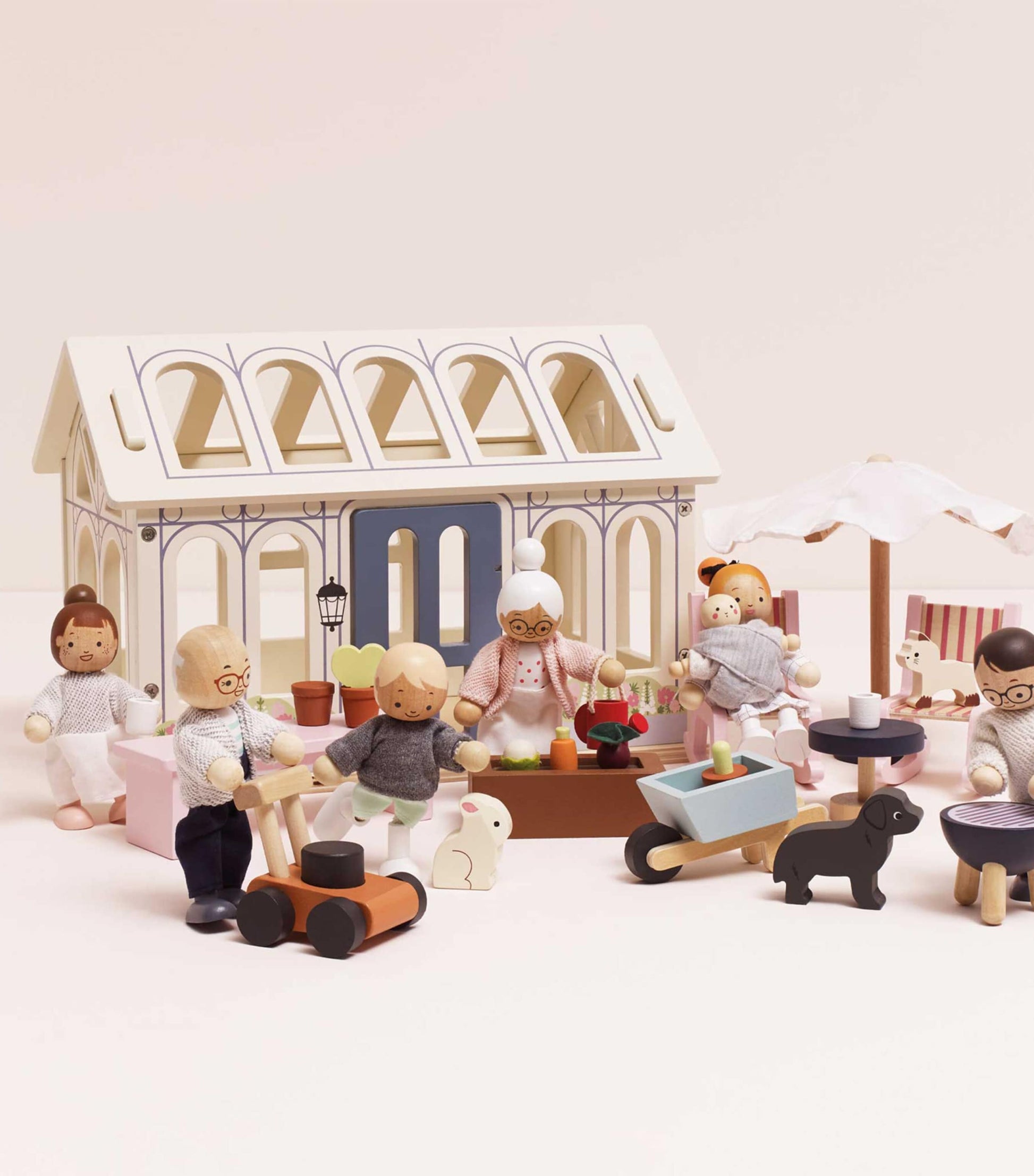 Wood Dollhouse Conservatory Extension Set