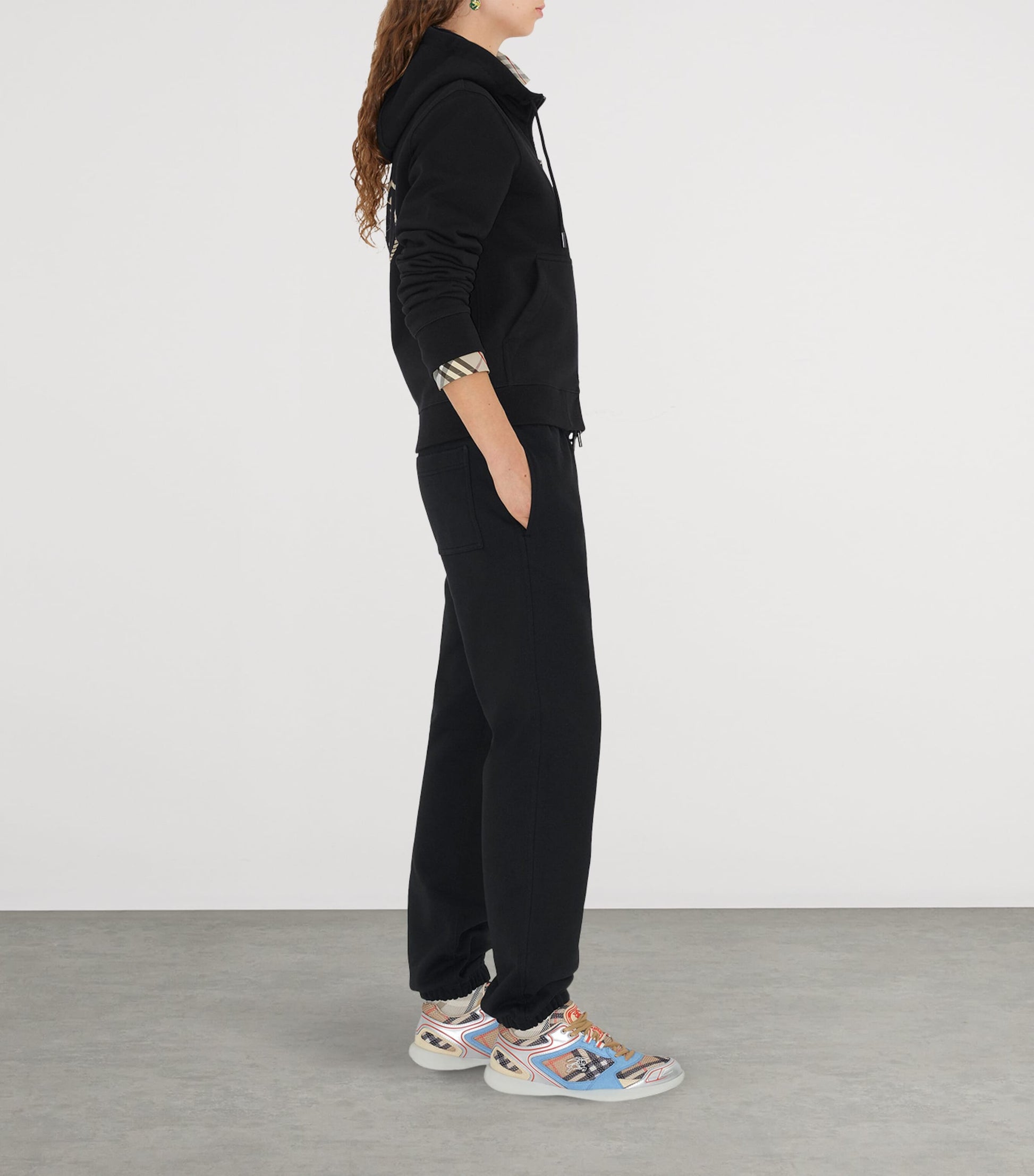 Black Cotton Knight Stamp Hoodie