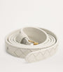 Bottega Veneta White Lambskin Thin Watch Belt