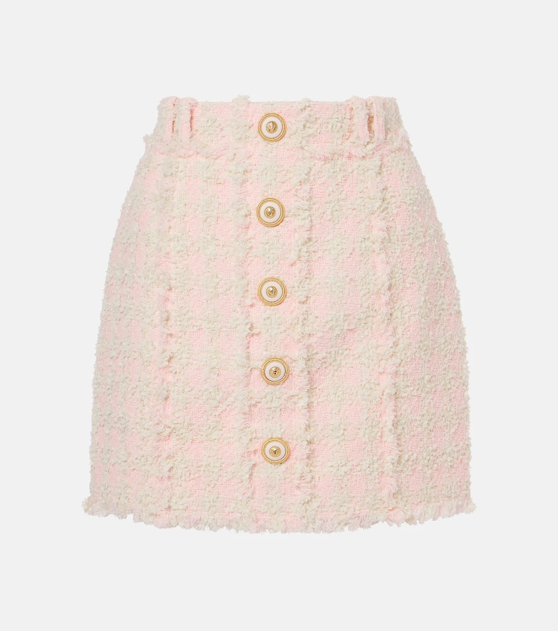Balmain - Checked tweed miniskirt