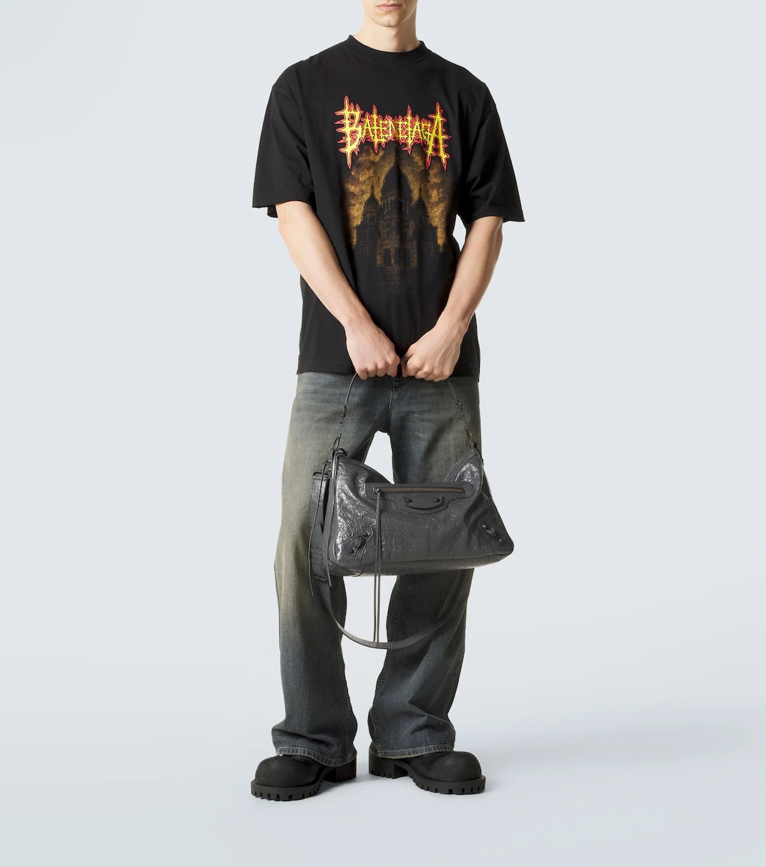 Balenciaga - Le City Moto Medium leather shoulder bag