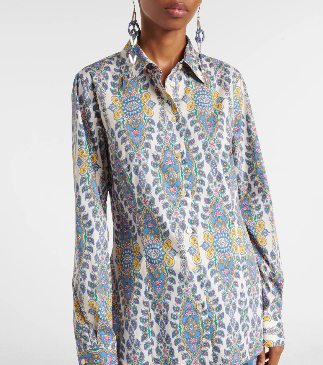 Etro - قميص بطبعة من مزيج القطن