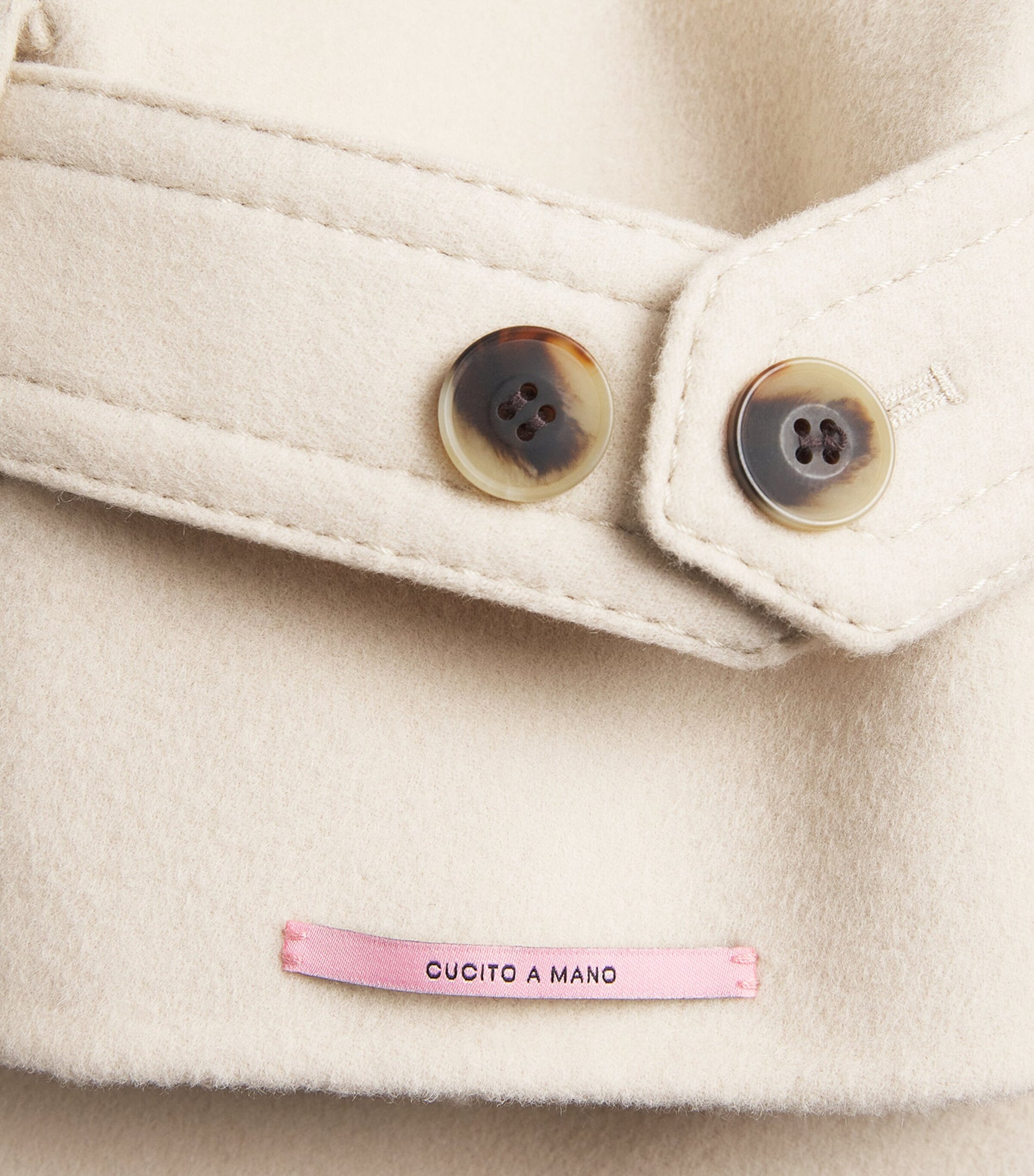 MAX&Co. White Virgin Wool Double-Breasted Coat