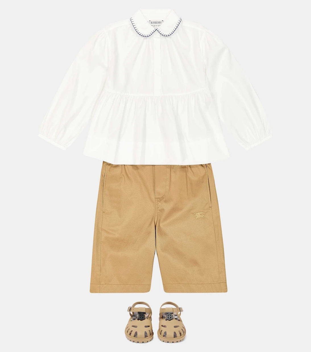 Burberry Kids - Cotton-blend poplin blouse
