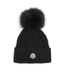 Black Virgin Wool-Cashmere Pom-Pom Beanie