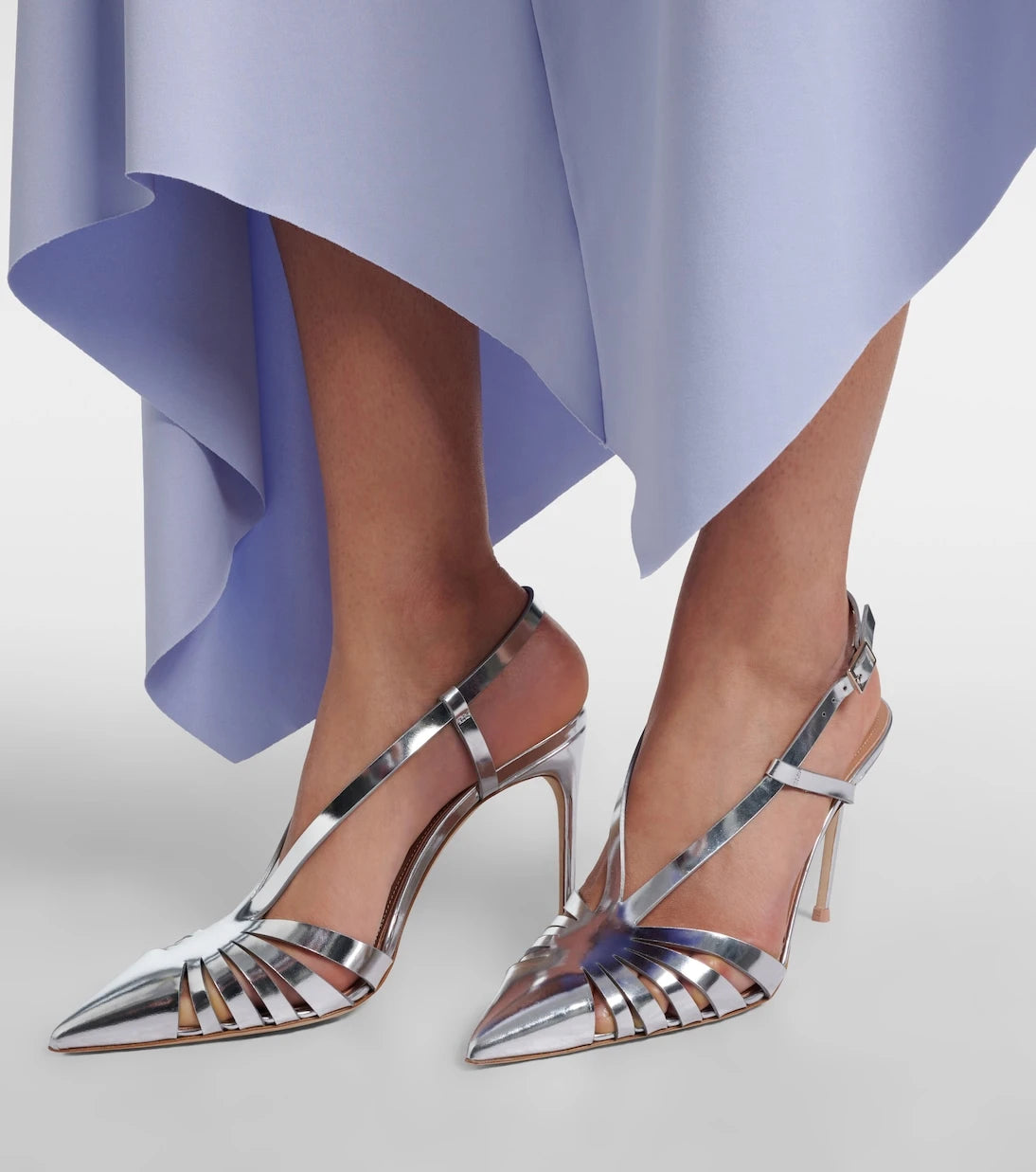 Malone Souliers - Janette metallic leather slingback pumps