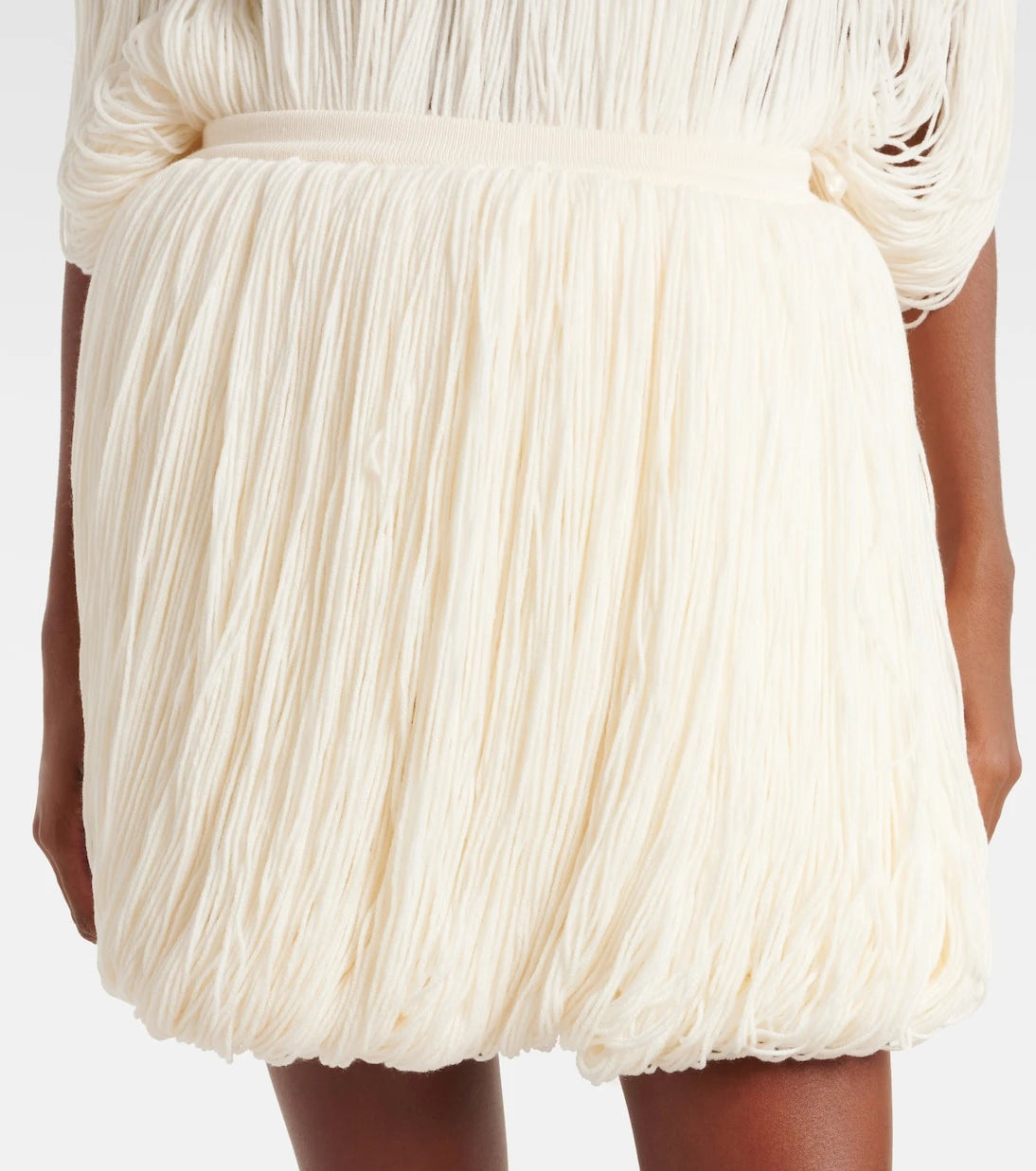 Alaïa - Fringed wool miniskirt