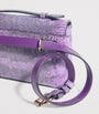 Analeena Purple Lizard Skin Top-Handle Bag