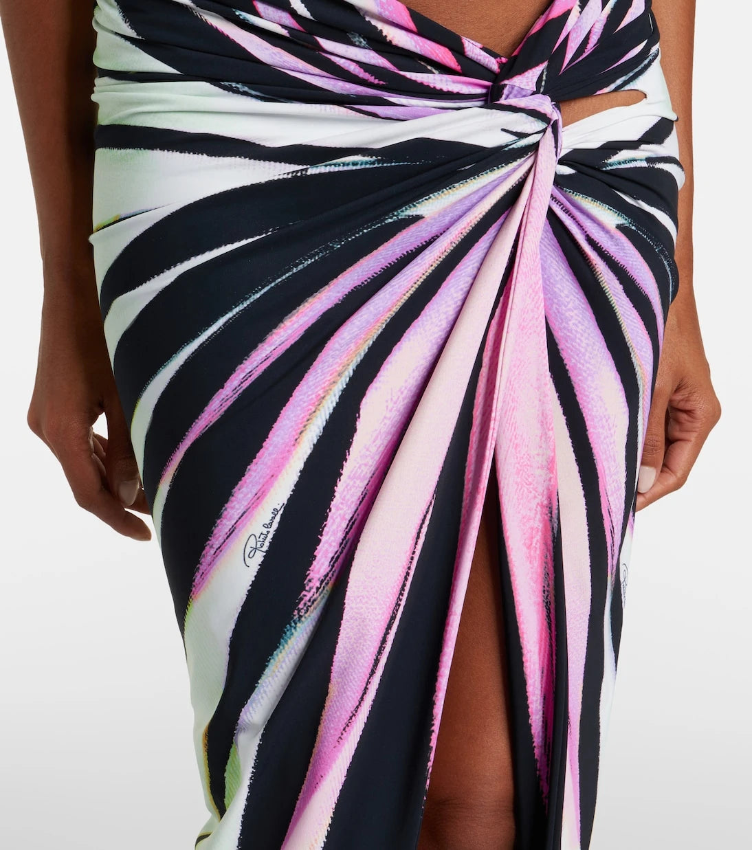 Roberto Cavalli - Gathered printed midi skirt