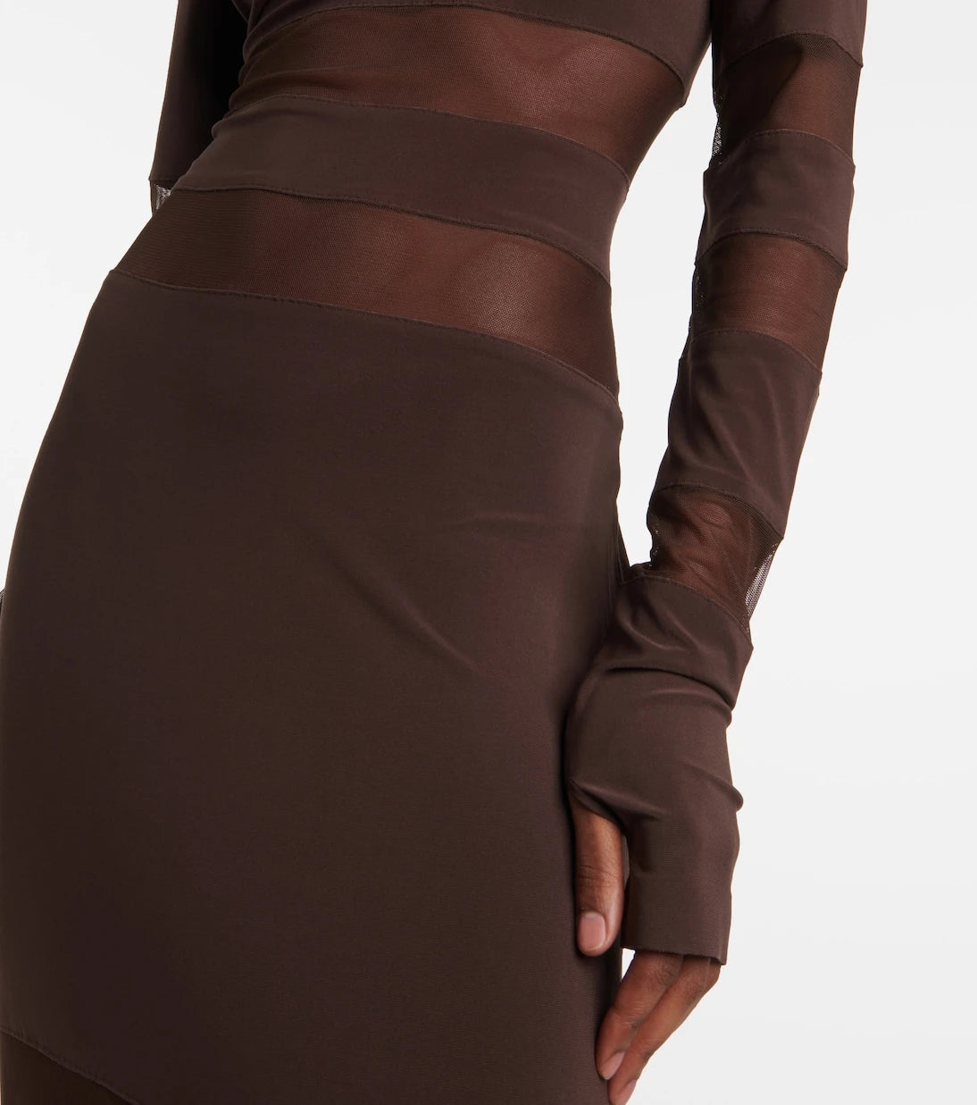 Norma Kamali - Mesh-panelled gown