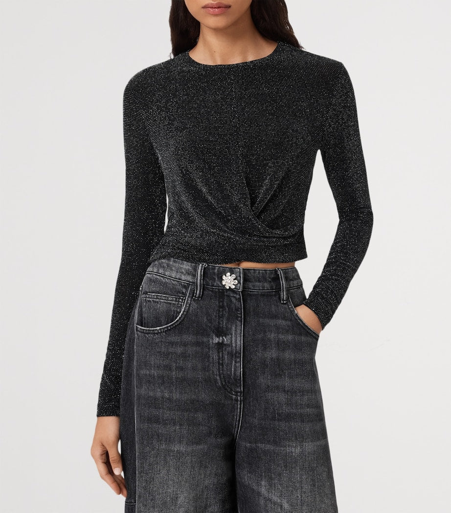 Grey Metallic Skylar Crop Top