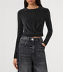 AllSaints Grey Metallic Skylar Crop Top