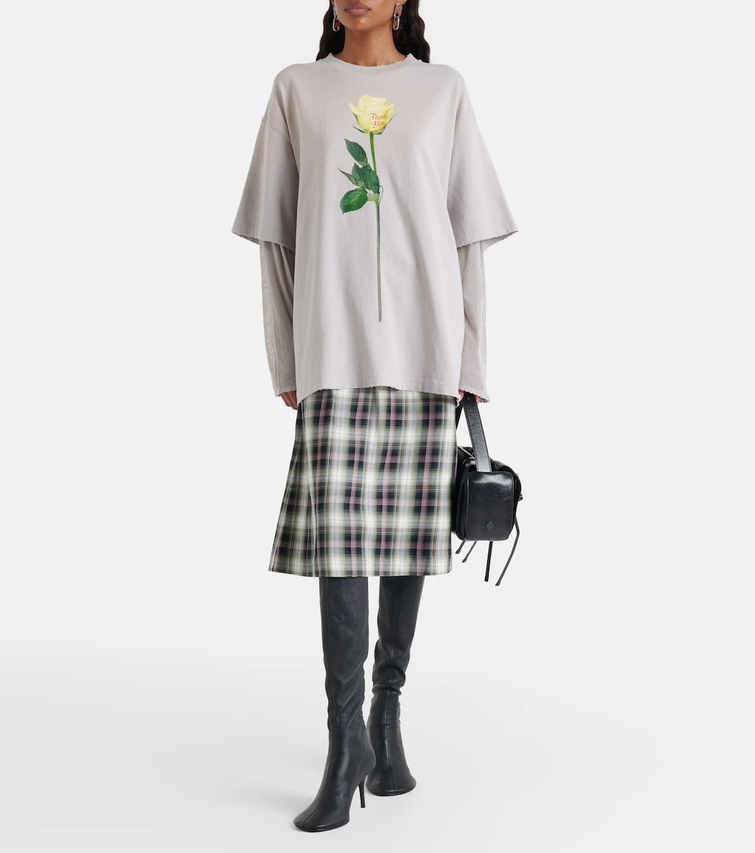 Acne Studios - تيشيرت إيدرا قطني بطبعة
