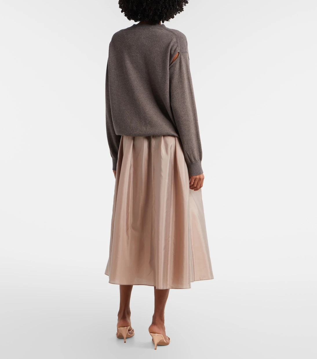 'S Max Mara - Effetto pleated taffeta midi skirt