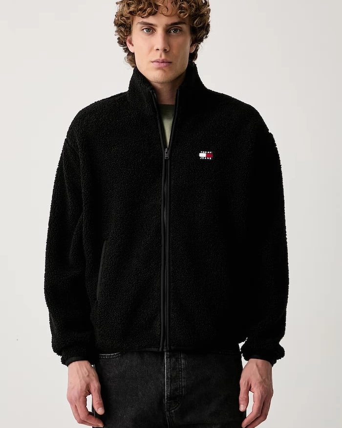 Tommy Jeans fermuarlı erkek polar sweatshirt