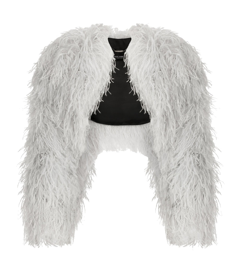 Dolce & Gabbana Multi KIM DOLCE&GABBANA Ostrich Feather Bolero Jacket