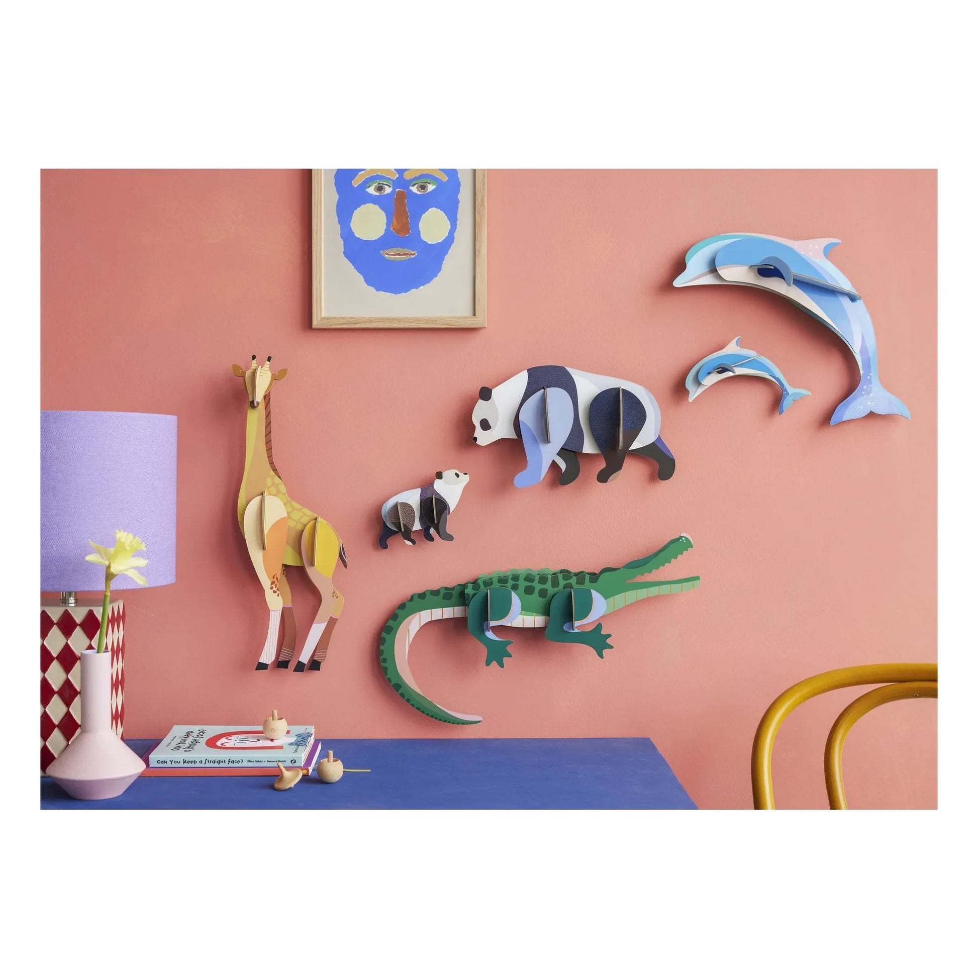 Studio Roof - Pandas wall decorations - Set of 2 | Black