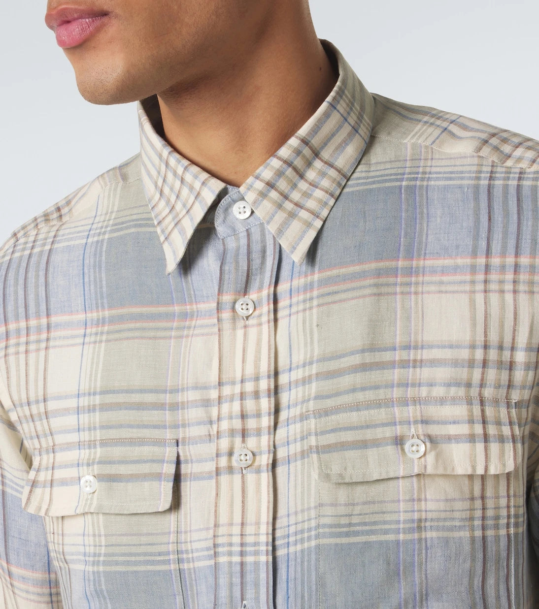 Ralph Lauren Purple Label - Plaid linen shirt