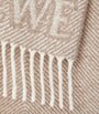 LOEWE Beige Alpaca-Blend Logo Scarf