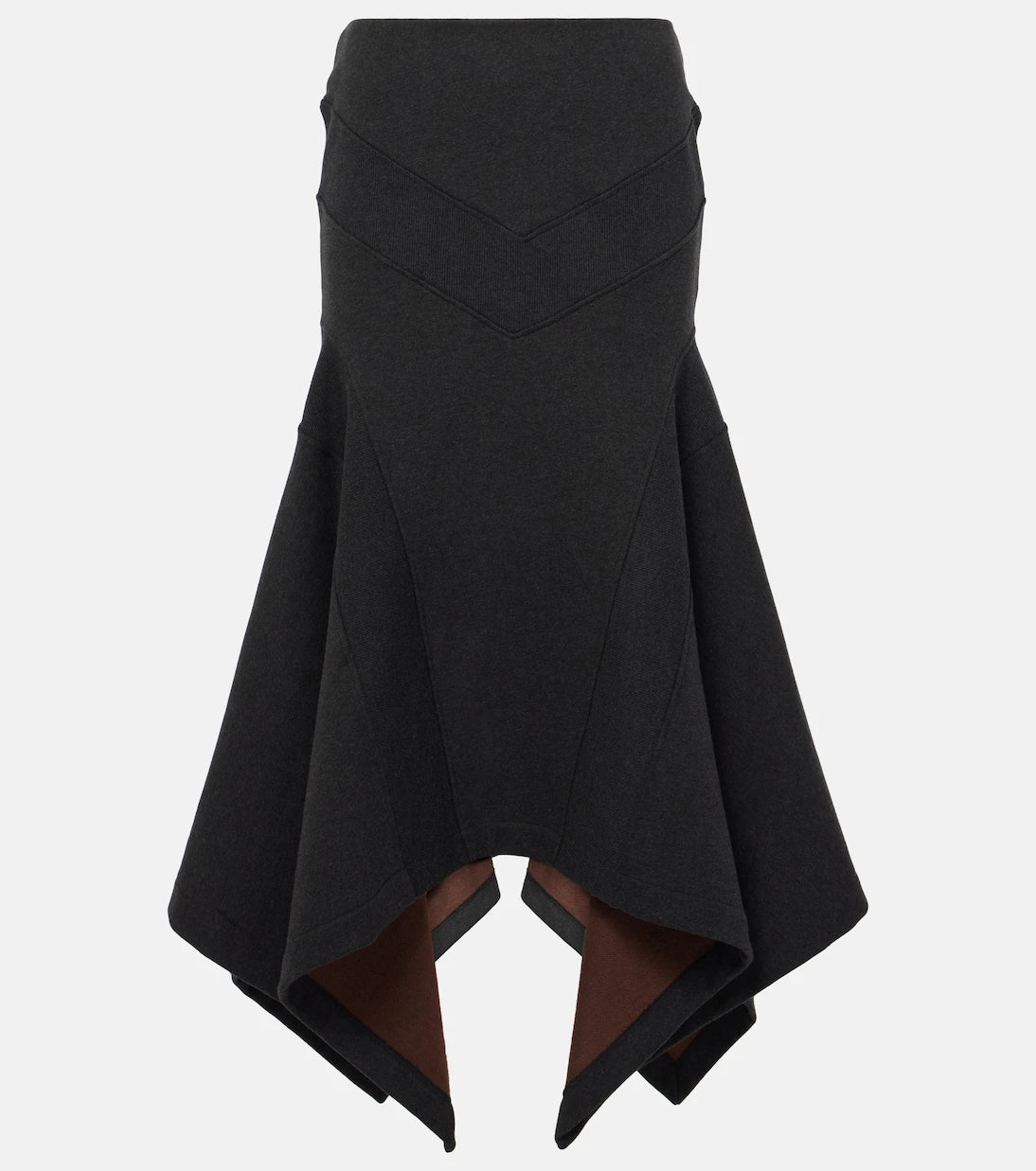 The Attico - Asymmetric cotton midi skirt
